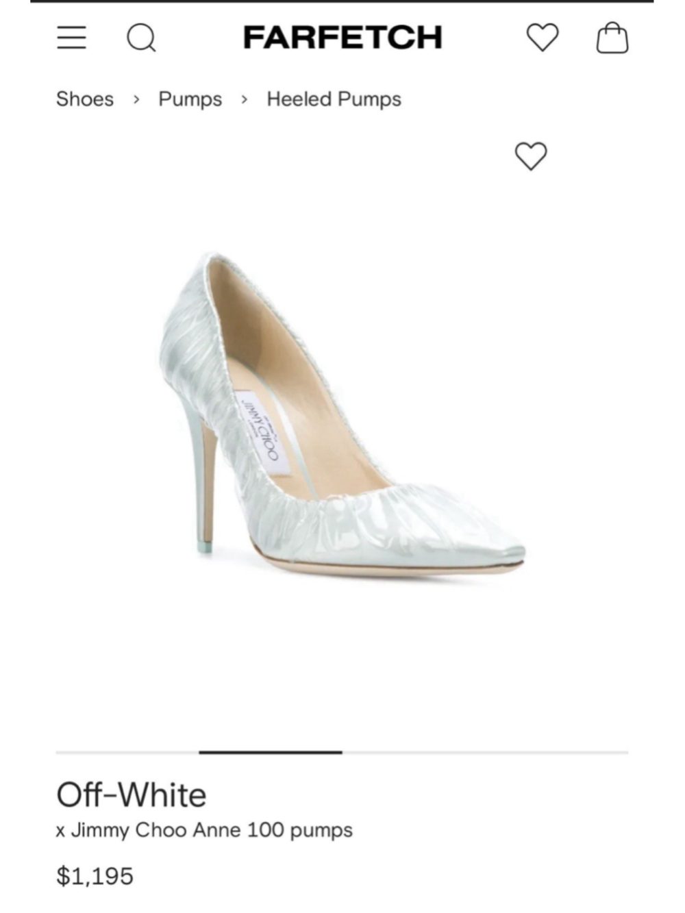 Jimmy Choo x Off-White Anne 100 Pumps Black PVC Ruched Pointed Toe Heel 38 NEW - Picture 2 of 14
